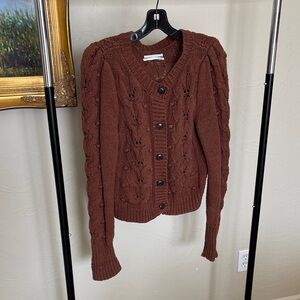 Anthropologie Brown Cable Knit Women's Cardigan
